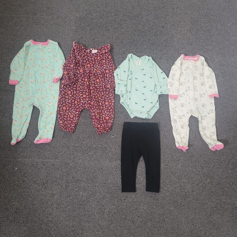Kate Quinn Gerber Size 6-9M 6-12M Clothing Lot Baby Girl Sleepers Romper 5pc